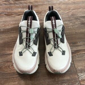 On Running Athletic Shoes in Cream and Brown